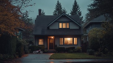 A calm, settled home in the evening light